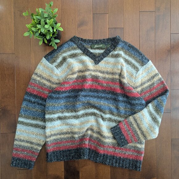NEUTRAL STRIPE VINTAGE KNIT SWEATER - Picture 1 of 2